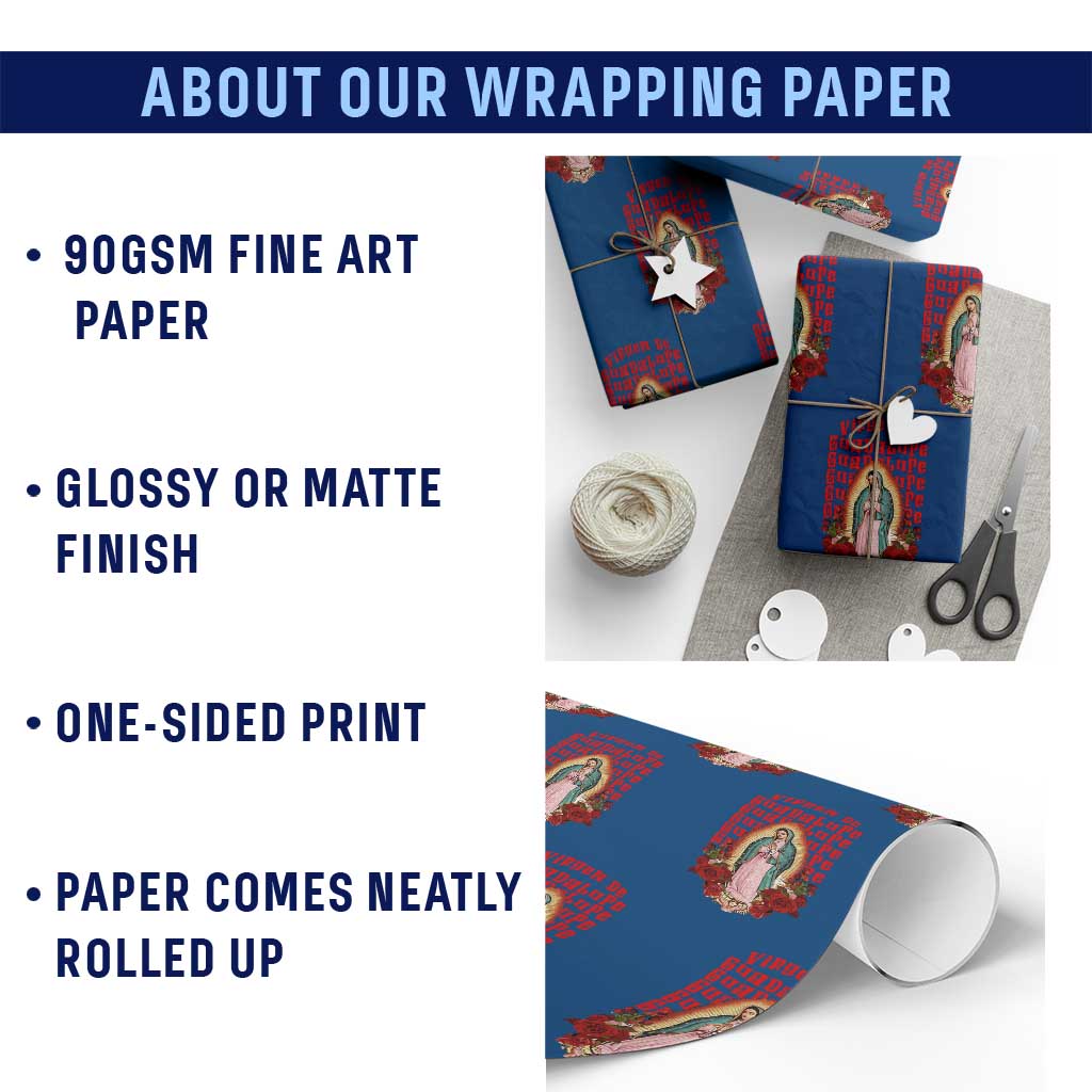 Our Lady of Guadalupe Wrapping Paper Roll Saint Virgin Mary Mexican TS14 Print Your Wear