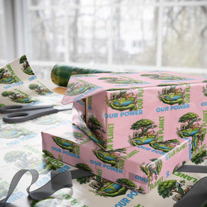 Our Power Our Planet Wrapping Paper Roll Earth Day Nature Lover Gift TS12 Light Pink Print Your Wear
