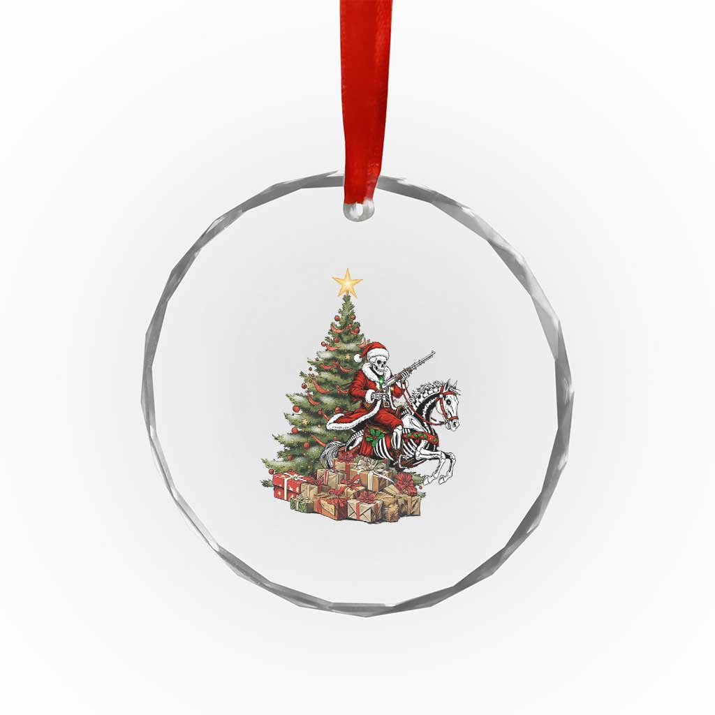Outlaw Cowboy On Skeleton Horse Crystal Glass Ornament Dark Western Christmas TS12 Print Your Wear