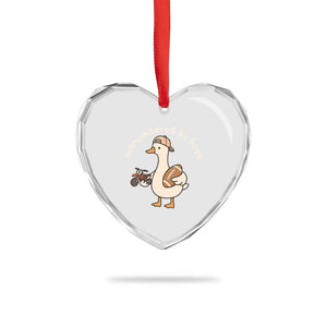 Outnumbered By Boys Funny Mom Goose Heart Crystal Glass Ornament TS11 Print Your Wear