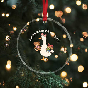 Outnumbered By Girls Crystal Glass Ornament Funny Girl Dad Goose TS11 Print Your Wear
