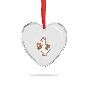 Outnumbered By Girls Heart Crystal Glass Ornament Funny Girl Dad Goose TS11 Print Your Wear