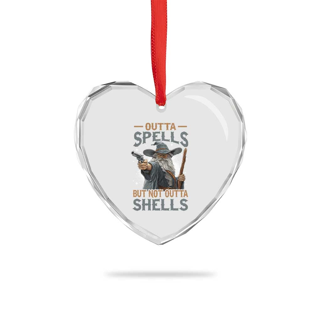 Outta Spells But Not Outta Shells Heart Crystal Glass Ornament Funny Fantasy Meme TS11 Print Your Wear