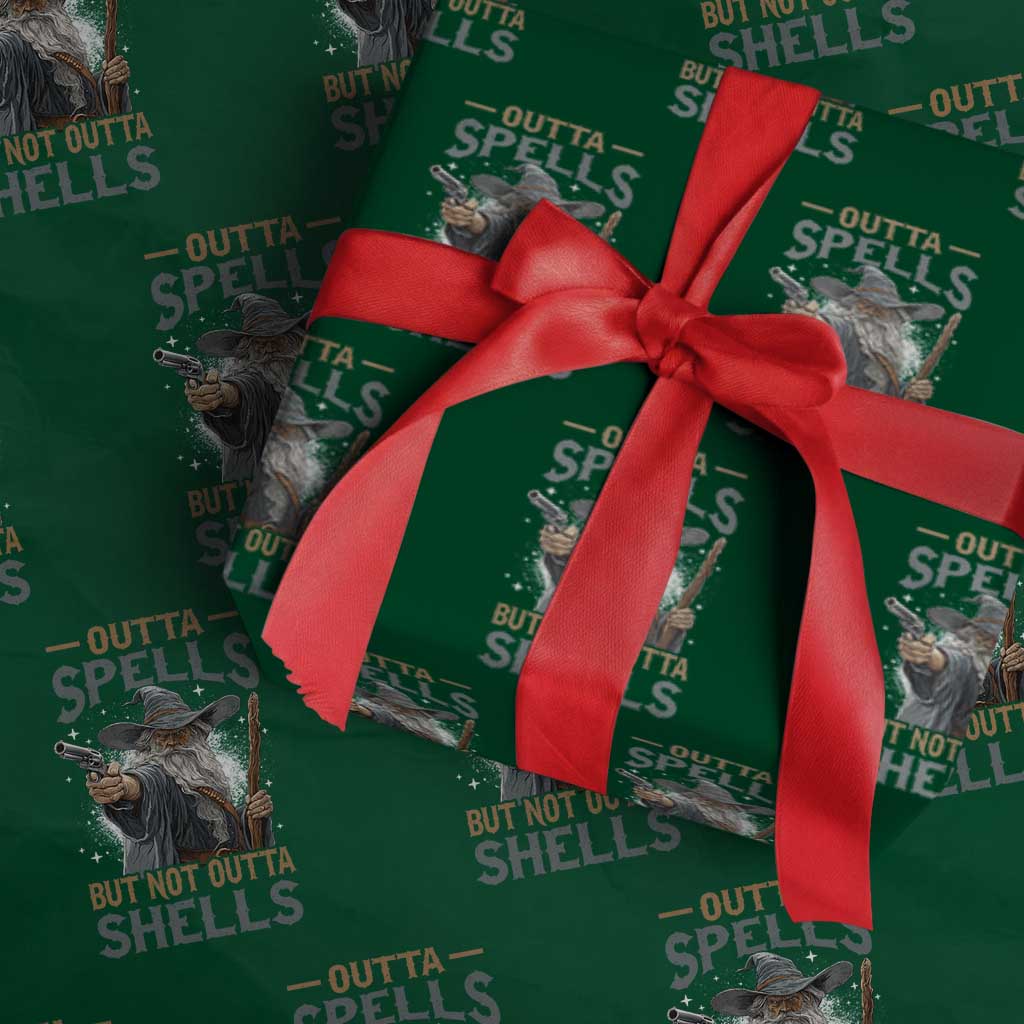 Outta Spells But Not Outta Shells Wrapping Paper Roll Funny Fantasy Meme TS11 Green Print Your Wear