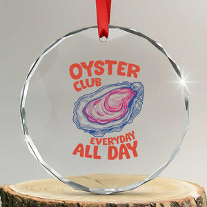 Oyster Club Crystal Glass Ornament Retro Summer Beach Vacation Gift TS14 Transparent Glass 3'' Circle Print Your Wear
