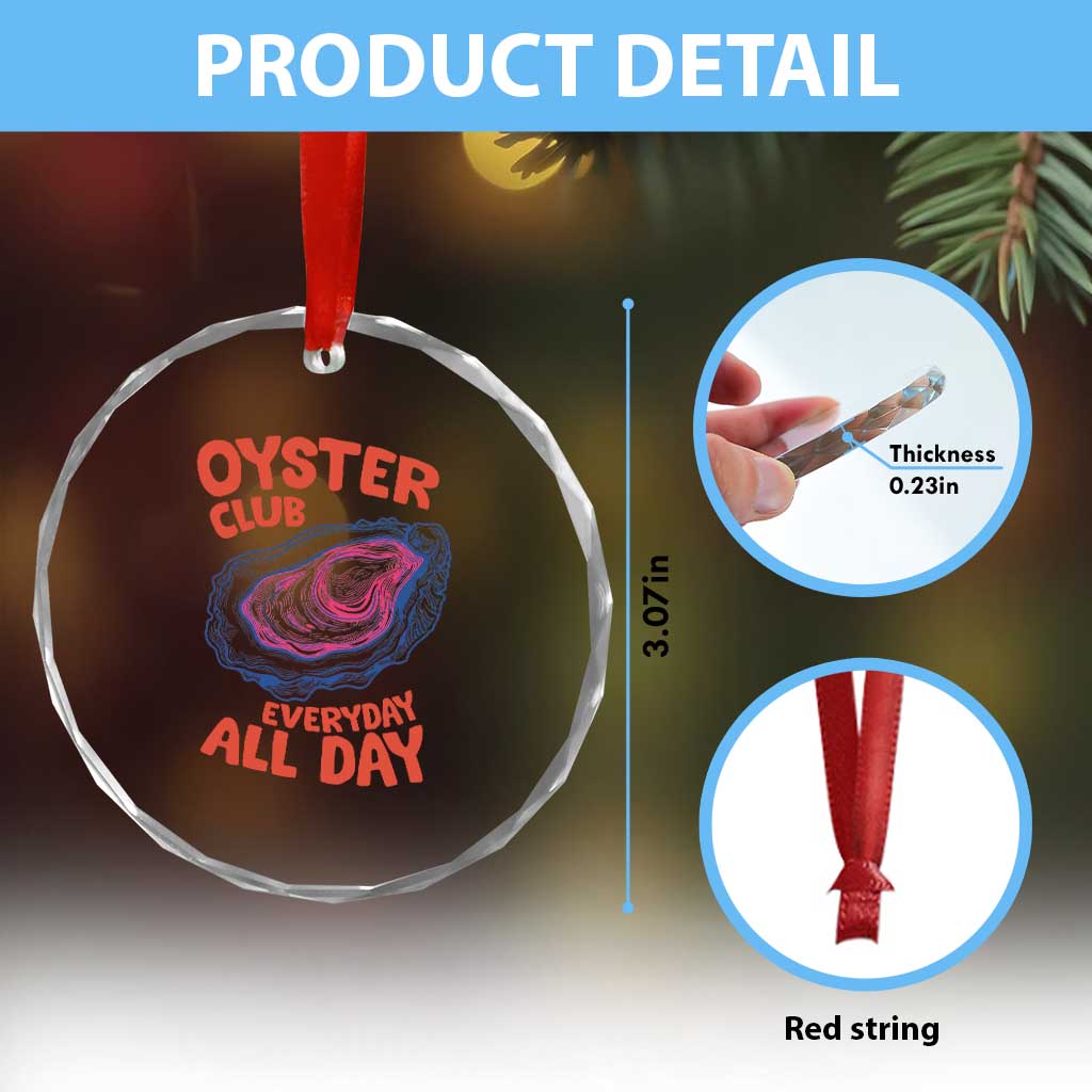 Oyster Club Crystal Glass Ornament Retro Summer Beach Vacation Gift TS14 Print Your Wear