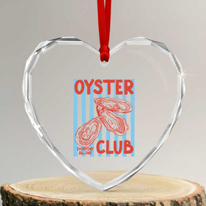 Oyster Club Heart Crystal Glass Ornament Coastal Girls Trip Beach Vacation Gift TS14 Transparent Glass 3'' Heart Print Your Wear