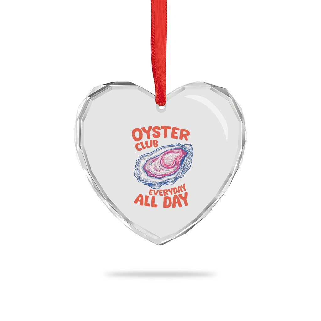 Oyster Club Heart Crystal Glass Ornament Retro Summer Beach Vacation Gift TS14 Print Your Wear