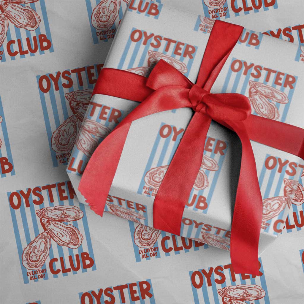 Oyster Club Wrapping Paper Roll Coastal Girls Trip Beach Vacation Gift TS14 White Print Your Wear