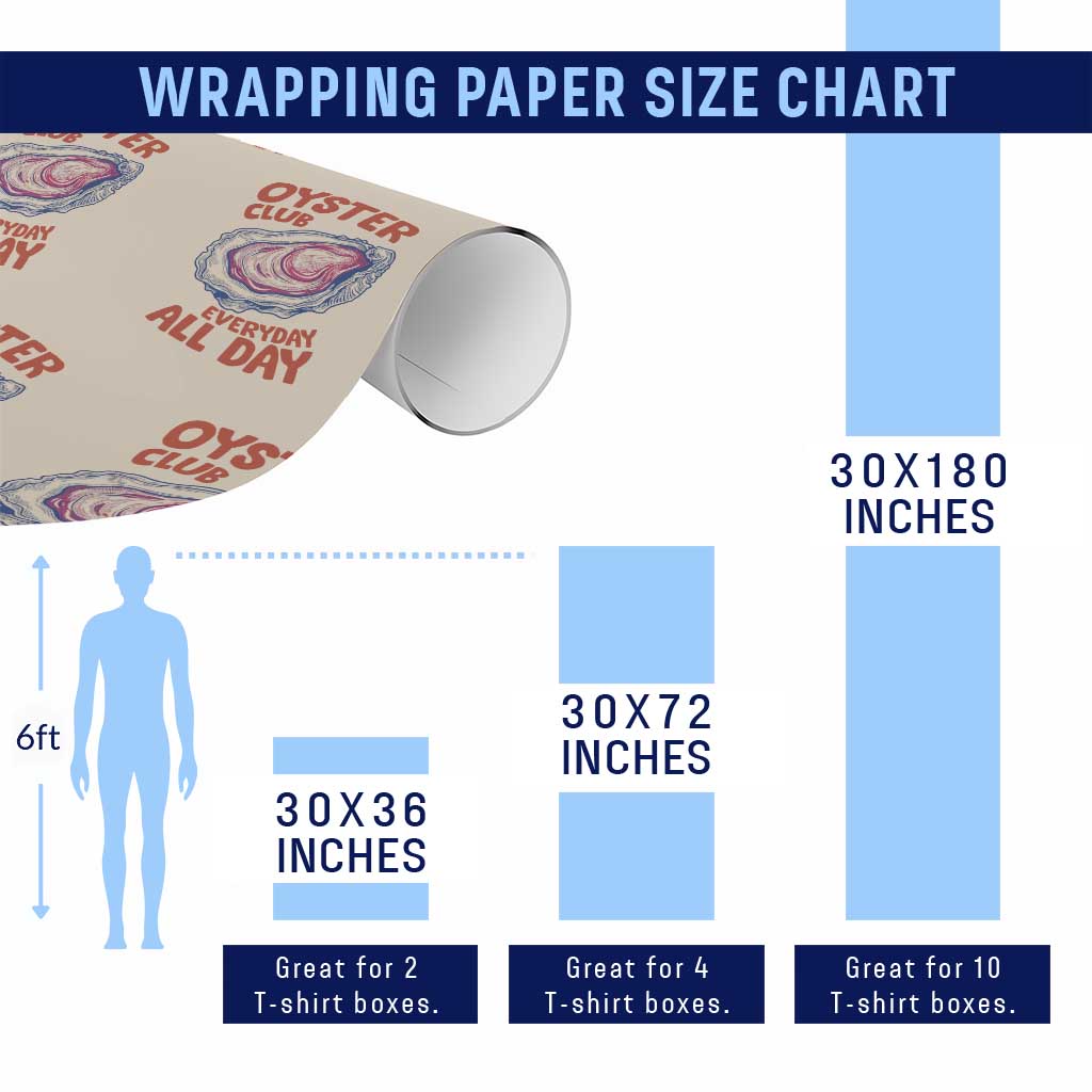 Oyster Club Wrapping Paper Roll Retro Summer Beach Vacation Gift TS14 Print Your Wear
