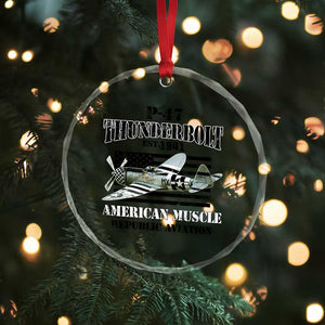 P-47 Thunderbolt WWII Airplane Crystal Glass Ornament American Muscle Vintage TS02 Print Your Wear