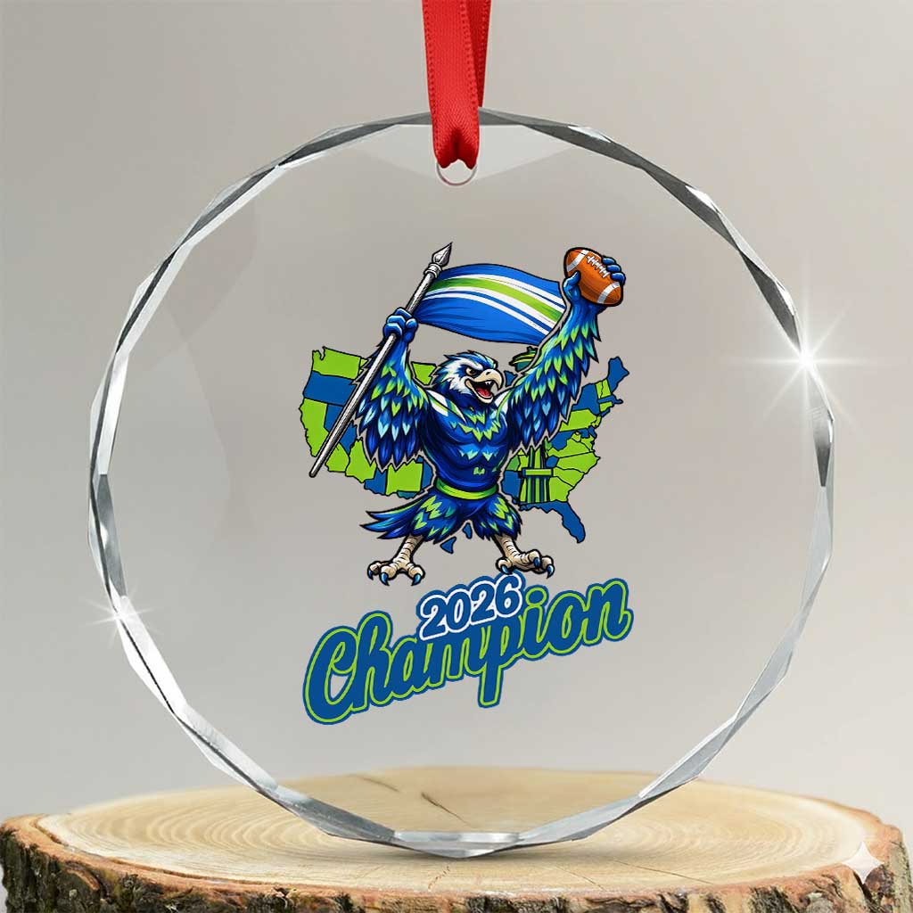 Pacific Northwest 2026 Champion Crystal Glass Ornament Football Fan Gift TS12 Transparent Glass 3'' Circle Print Your Wear