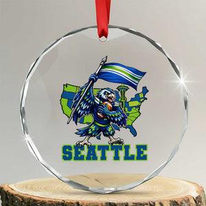 Pacific Northwest Football Pride Crystal Glass Ornament Seattle Fan TS12 Transparent Glass 3'' Circle Print Your Wear
