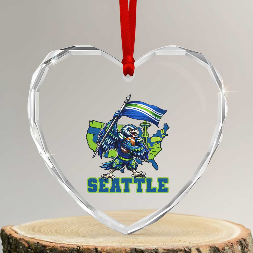 Pacific Northwest Football Pride Heart Crystal Glass Ornament Seattle Fan TS12 Transparent Glass 3'' Heart Print Your Wear