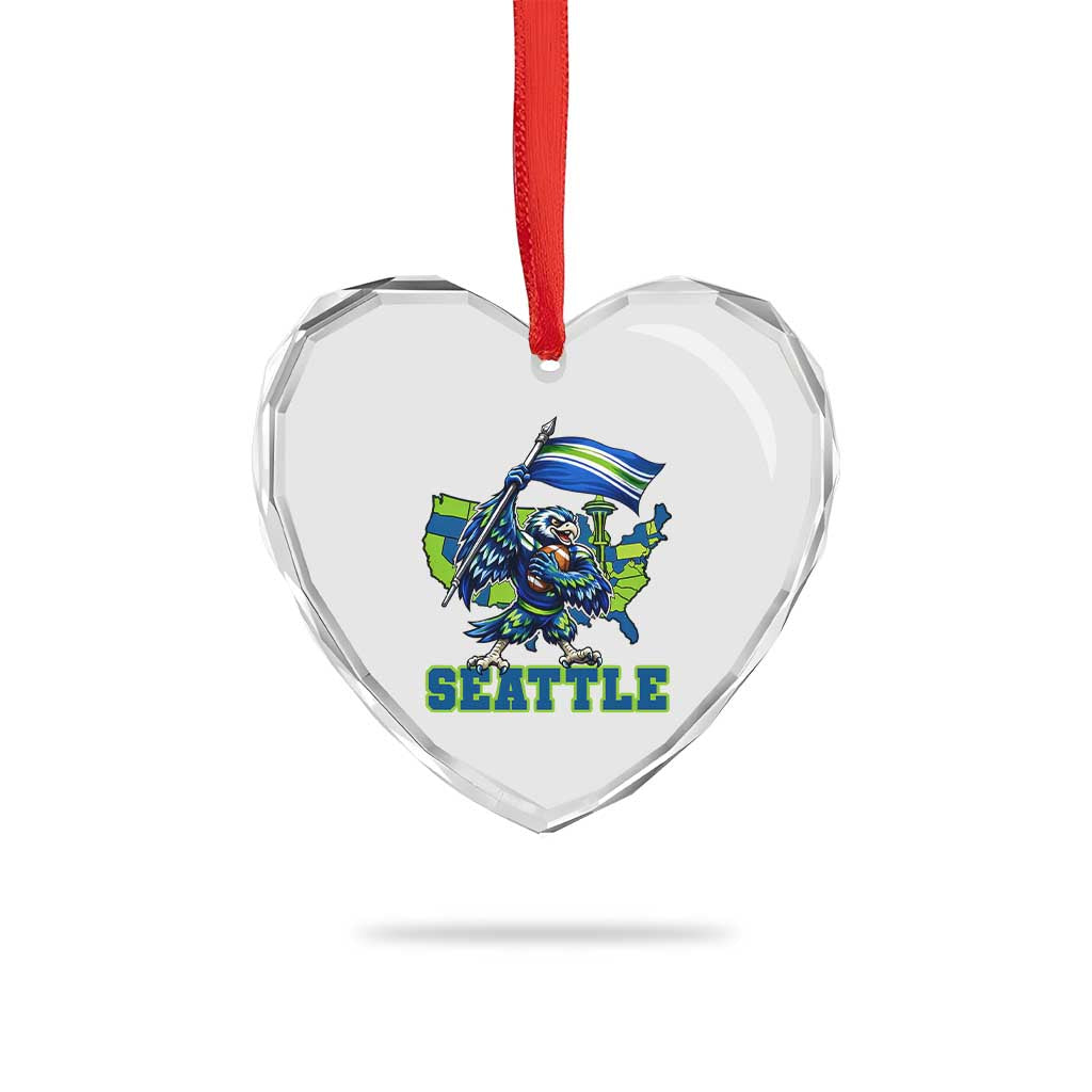 Pacific Northwest Football Pride Heart Crystal Glass Ornament Seattle Fan TS12 Print Your Wear