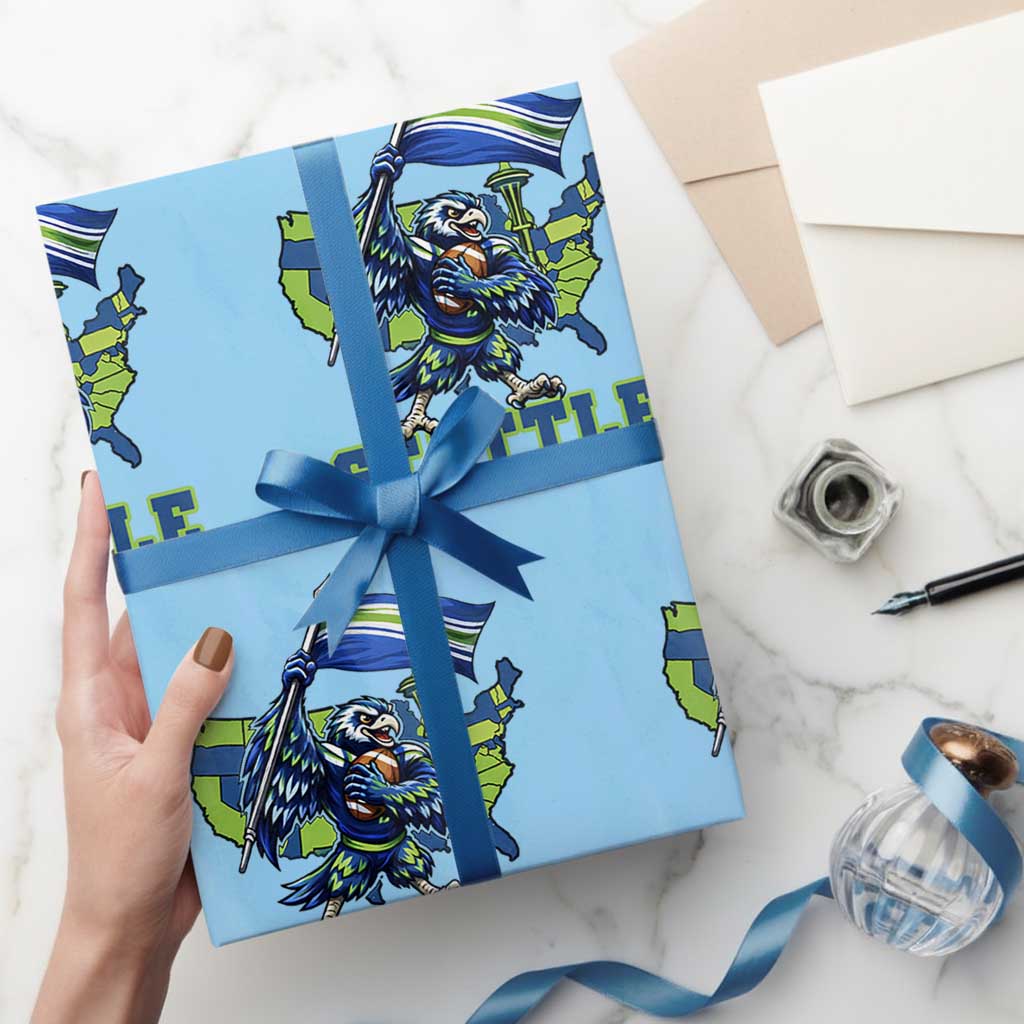 Pacific Northwest Football Pride Wrapping Paper Roll Seattle Fan TS12 Light Blue Print Your Wear