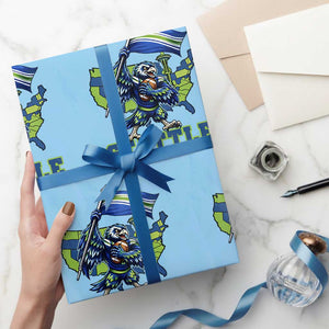 Pacific Northwest Football Pride Wrapping Paper Roll Seattle Fan TS12 Light Blue Print Your Wear