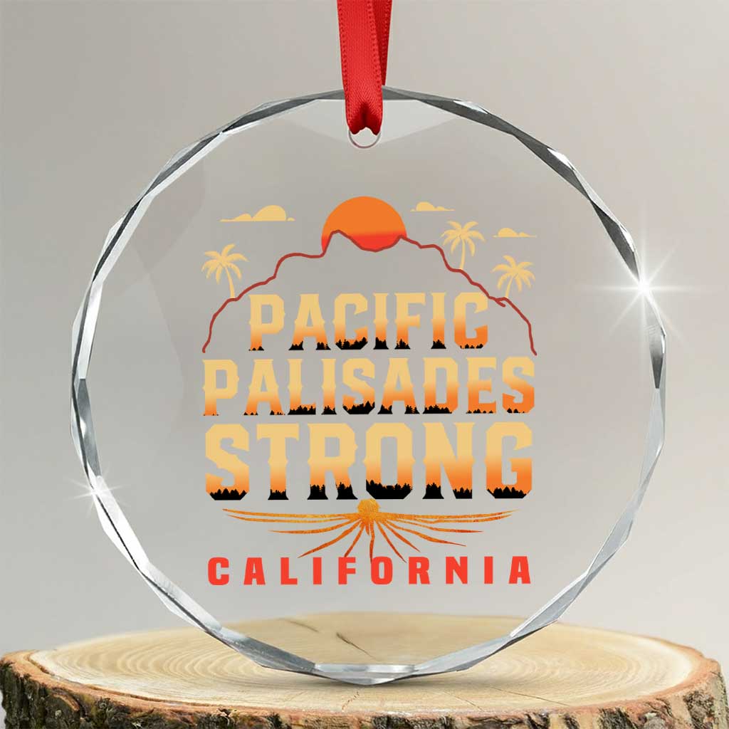Pacific Palisades Strong Crystal Glass Ornament Support California LA Relief TS02 Transparent Glass 3'' Circle Print Your Wear