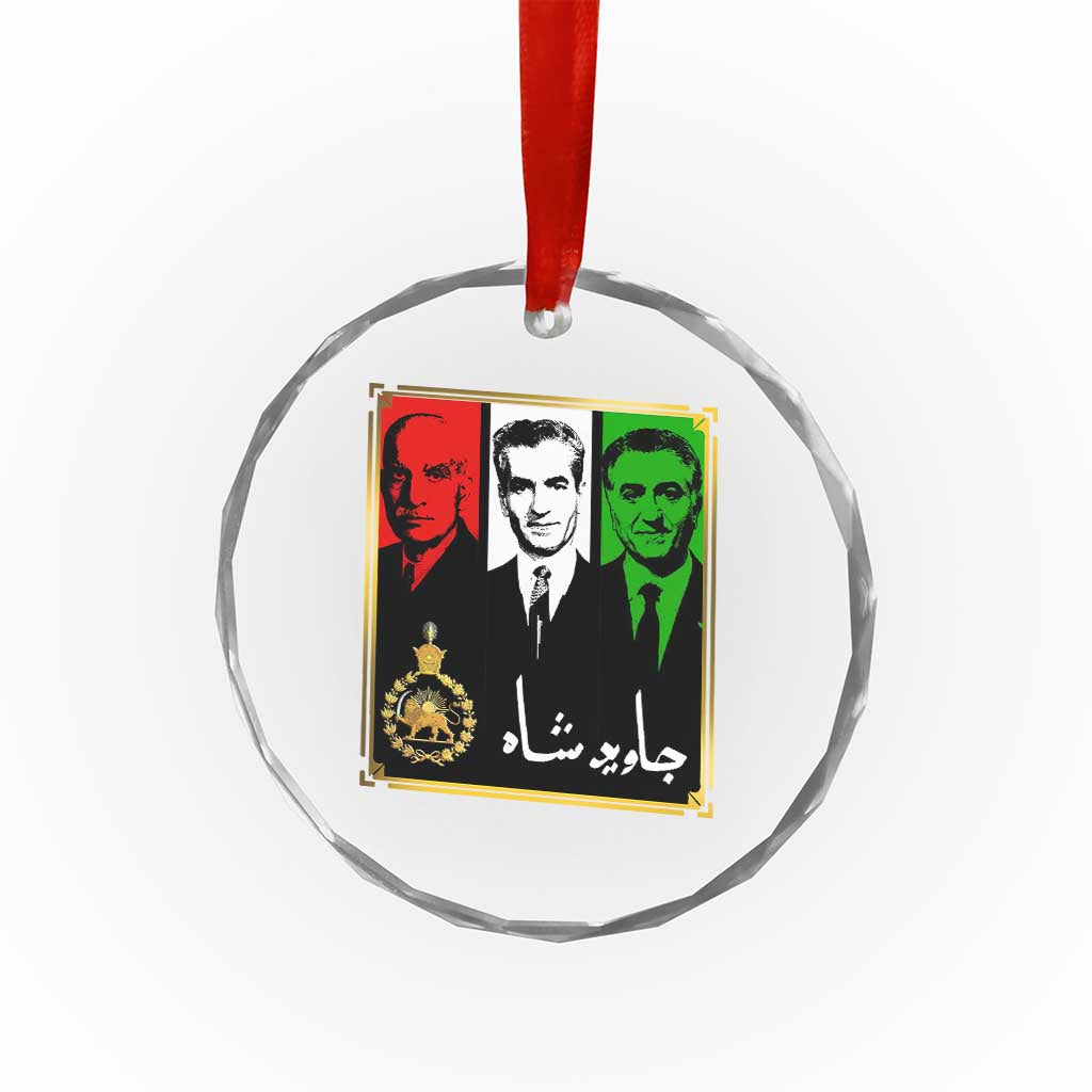 Pahlavi Kings of Iran Crystal Glass Ornament Javid Shah Long live the King TS11 Print Your Wear