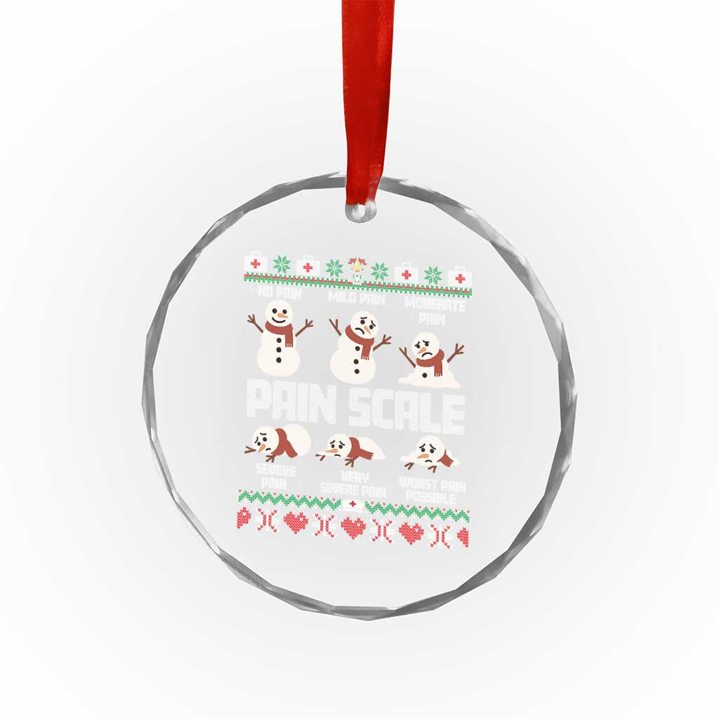 Pain Scale Snowman Crystal Glass Ornament Funny ICU Nurse Christmas TS14 Print Your Wear