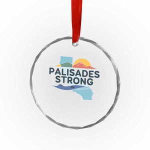 Palisades Strong Crystal Glass Ornament Support California LA Relief - Print Your Wear