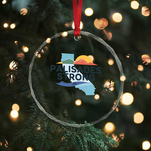 Palisades Strong Crystal Glass Ornament Support California LA Relief TS02 Print Your Wear