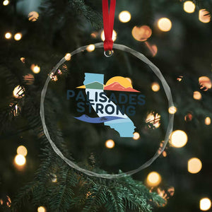 Palisades Strong Crystal Glass Ornament Support California LA Relief - Print Your Wear