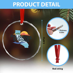 Palisades Strong Crystal Glass Ornament Support California LA Relief TS02 Print Your Wear