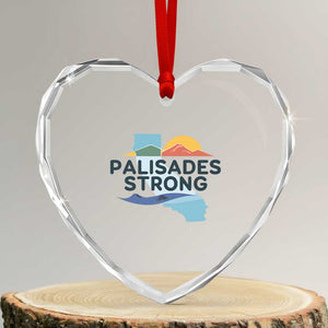 Palisades Strong Heart Crystal Glass Ornament Support California LA Relief TS02 Transparent Glass 3'' Heart Print Your Wear