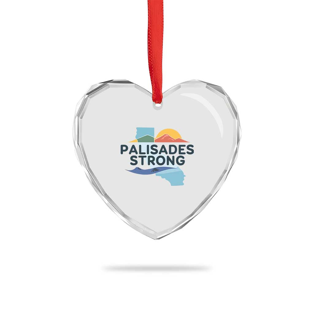 Palisades Strong Heart Crystal Glass Ornament Support California LA Relief TS02 Print Your Wear