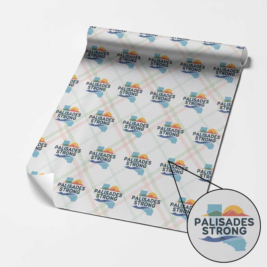Palisades Strong Wrapping Paper Roll Support California LA Relief TS02 Christmas Plaid Print Your Wear