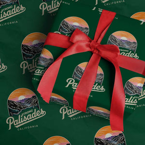 Palisades Strong Wrapping Paper Roll Support California LA Relief Vintage TS02 Green Print Your Wear