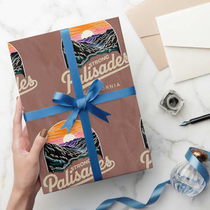 Palisades Strong Wrapping Paper Roll Support California LA Relief Vintage TS02 Mocha Print Your Wear
