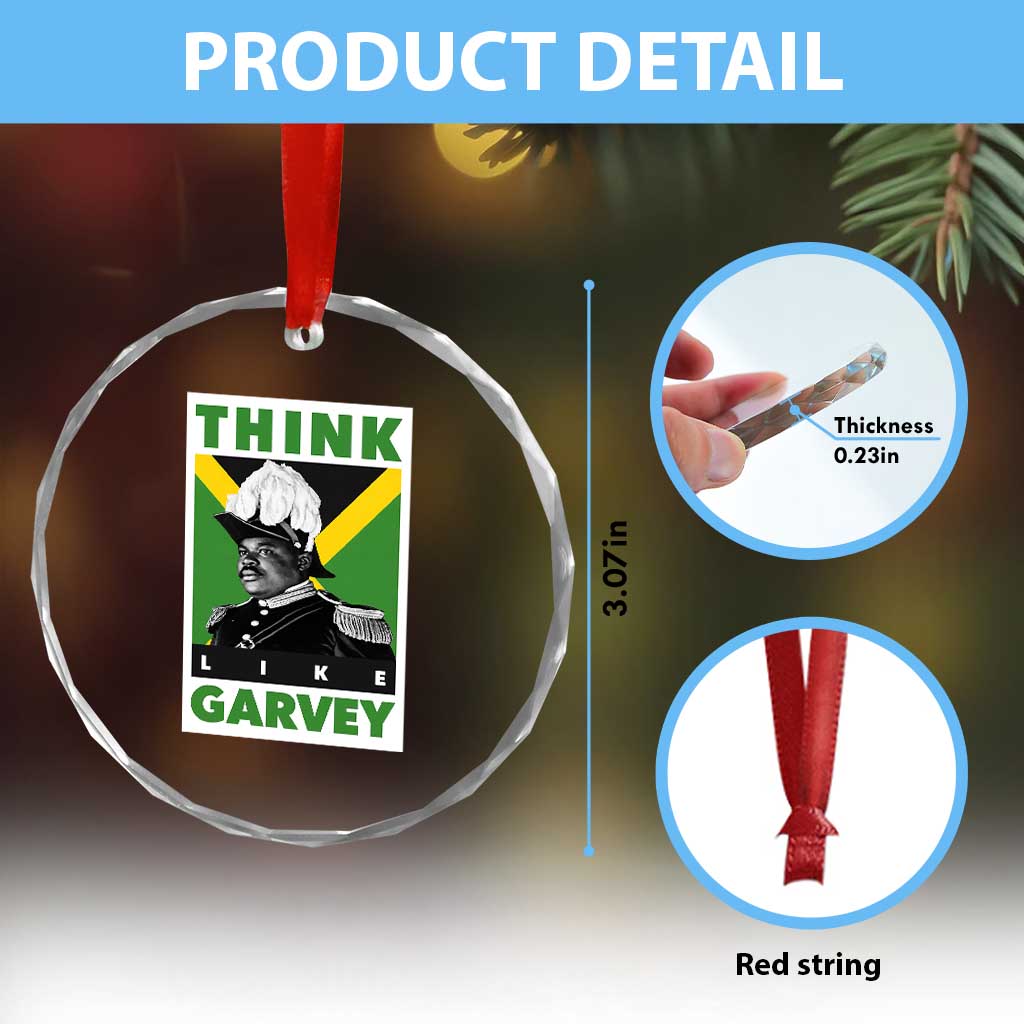 Pan Africanism Think Like Garvey Crystal Glass Ornament Marcus Garvey Jamaica Flag TS12 Print Your Wear