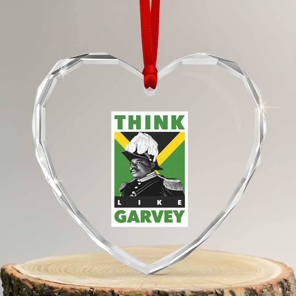Pan Africanism Think Like Garvey Heart Crystal Glass Ornament Marcus Garvey Jamaica Flag TS12 Transparent Glass 3'' Heart Print Your Wear