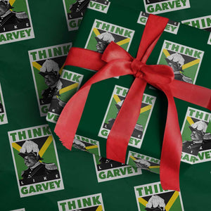 Pan Africanism Think Like Garvey Wrapping Paper Roll Marcus Garvey Jamaica Flag TS12 Green Print Your Wear