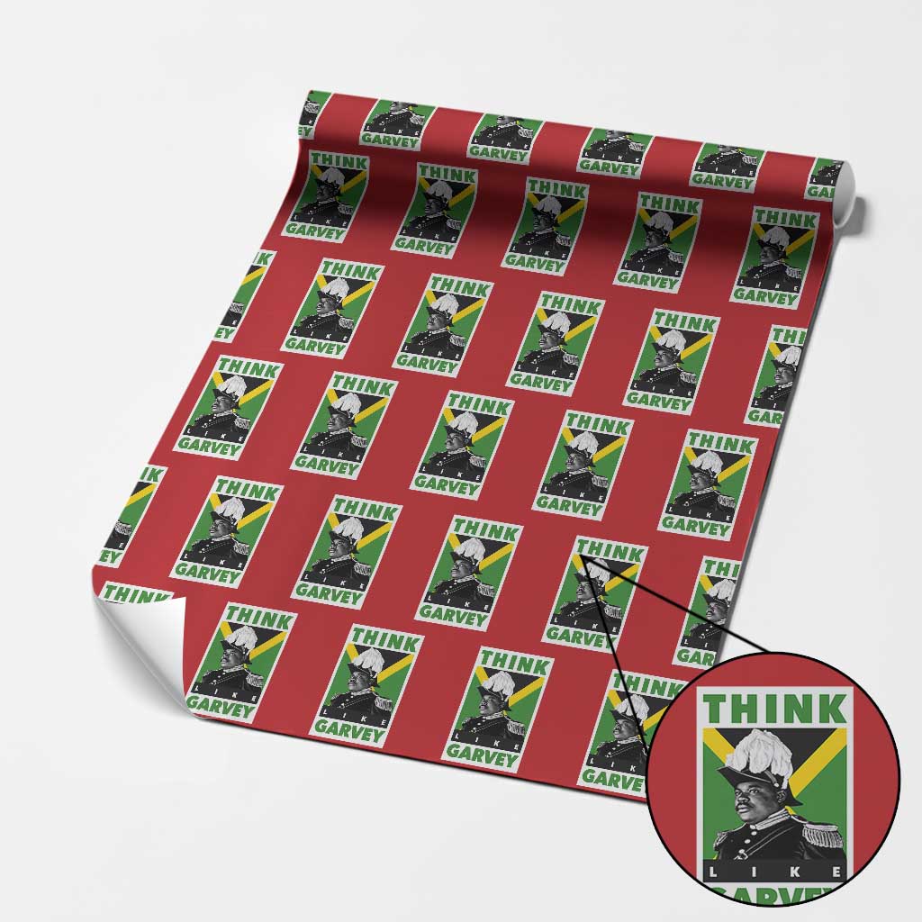 Pan Africanism Think Like Garvey Wrapping Paper Roll Marcus Garvey Jamaica Flag TS12 Red Print Your Wear