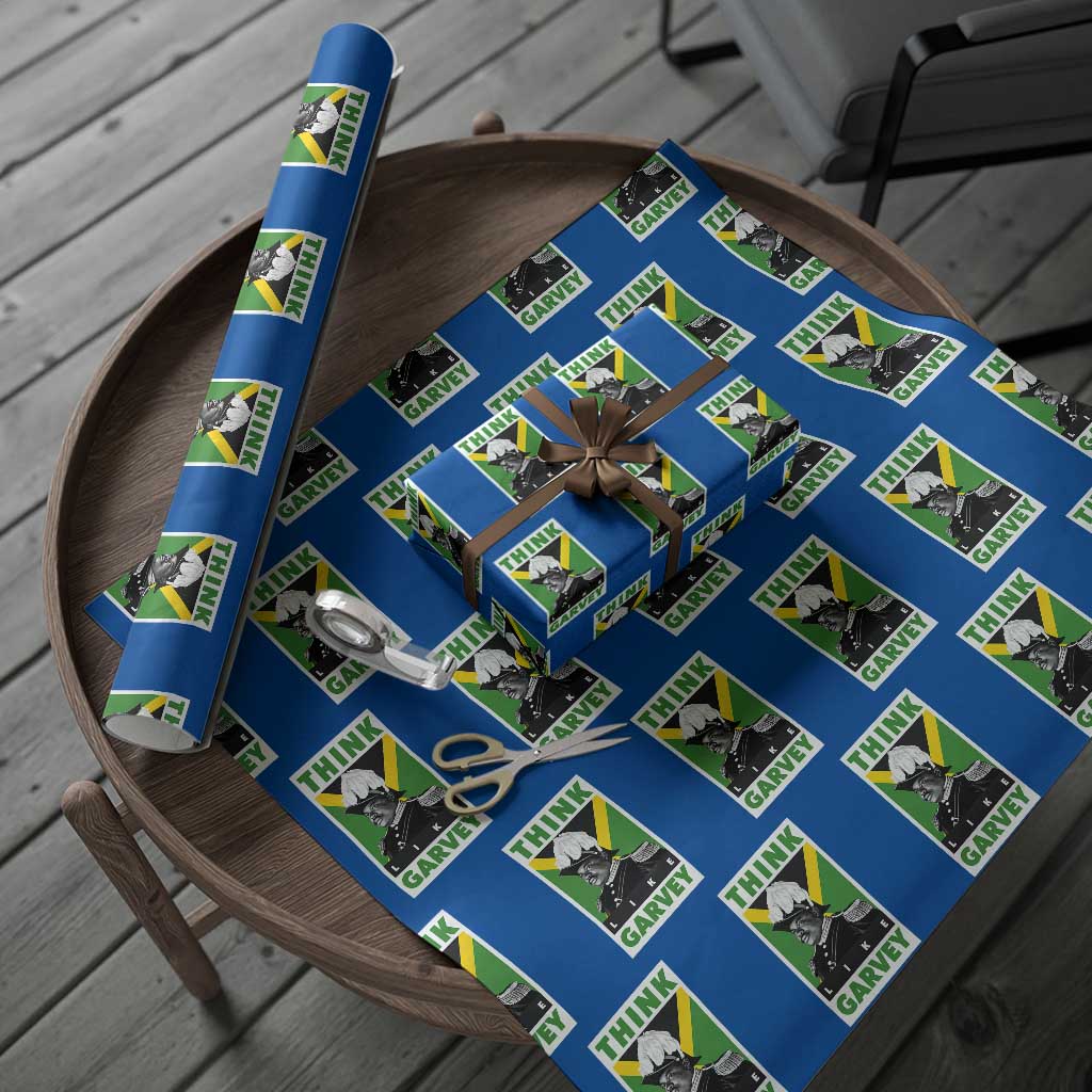 Pan Africanism Think Like Garvey Wrapping Paper Roll Marcus Garvey Jamaica Flag TS12 Blue Print Your Wear