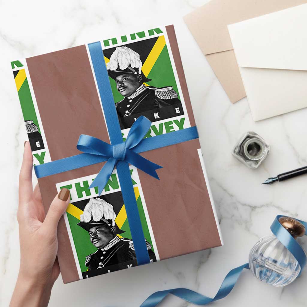 Pan Africanism Think Like Garvey Wrapping Paper Roll Marcus Garvey Jamaica Flag TS12 Mocha Print Your Wear