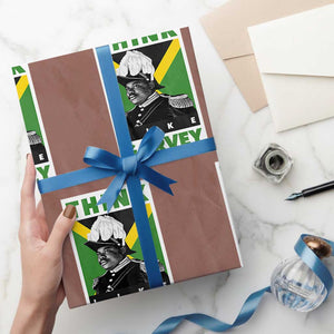 Pan Africanism Think Like Garvey Wrapping Paper Roll Marcus Garvey Jamaica Flag TS12 Mocha Print Your Wear