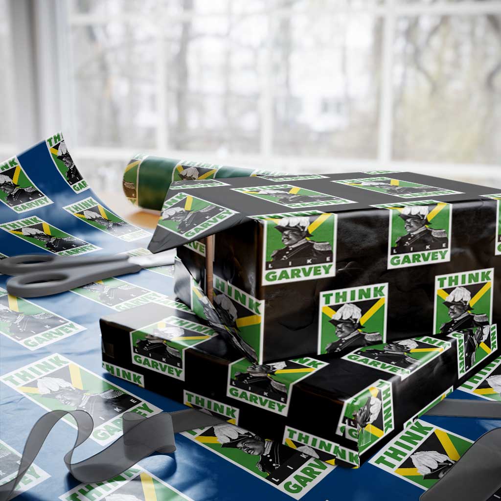 Pan Africanism Think Like Garvey Wrapping Paper Roll Marcus Garvey Jamaica Flag TS12 Black Print Your Wear