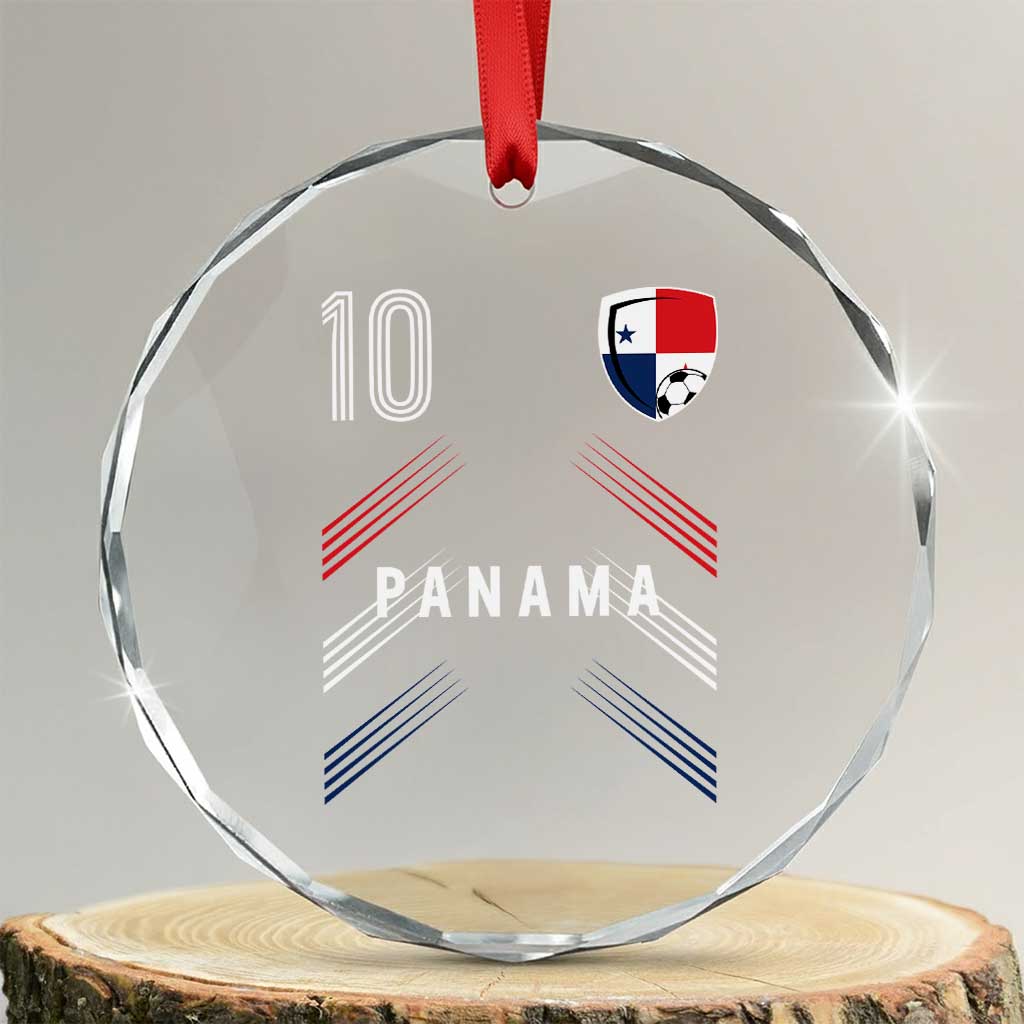 Panama Soccer Sports Graphic Number 10 Jersey Style Crystal Glass Ornament Proud Panamanian Football Fans Game Day Pride TS02 Transparent Glass 3'' Circle Print Your Wear