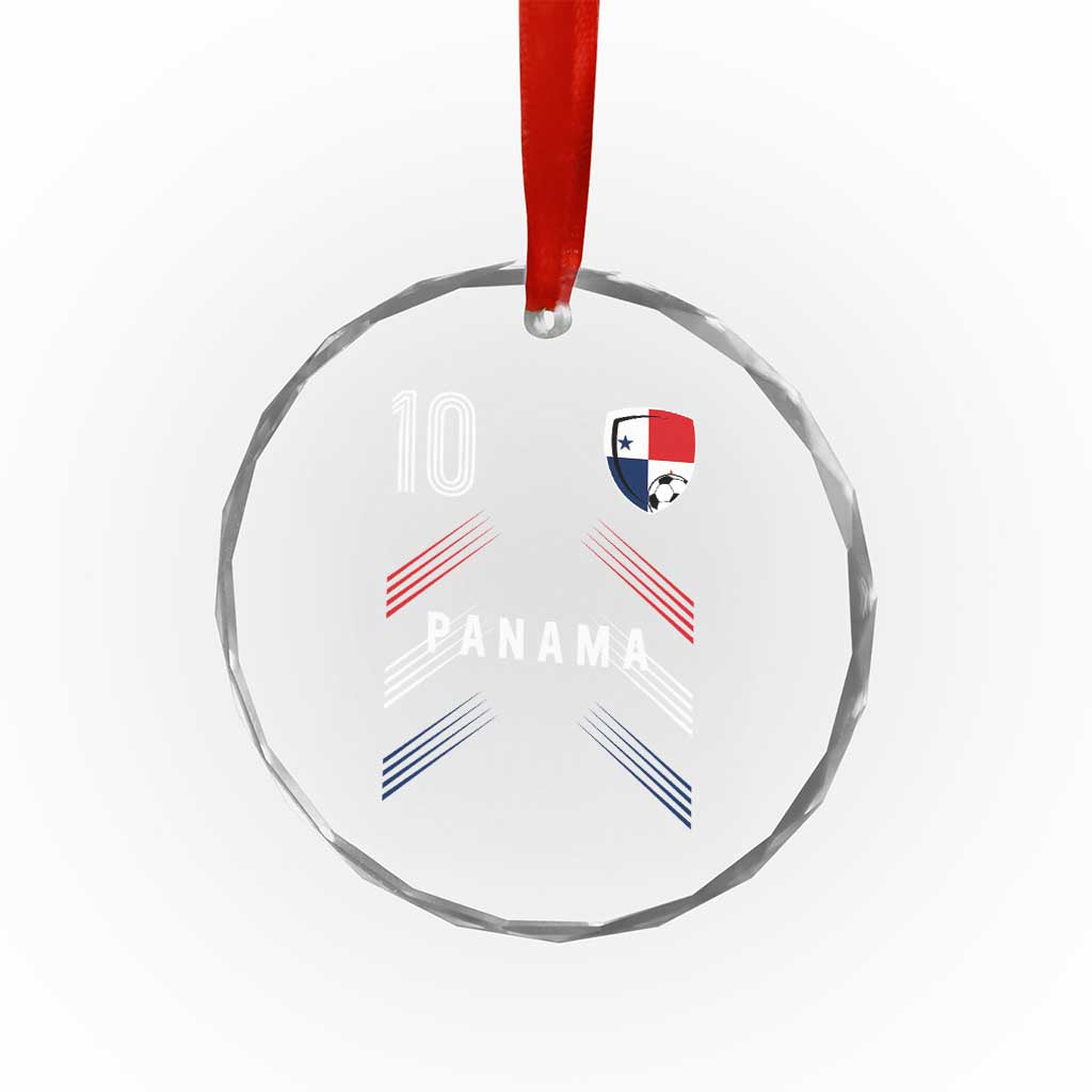 Panama Soccer Sports Graphic Number 10 Jersey Style Crystal Glass Ornament Proud Panamanian Football Fans Game Day Pride