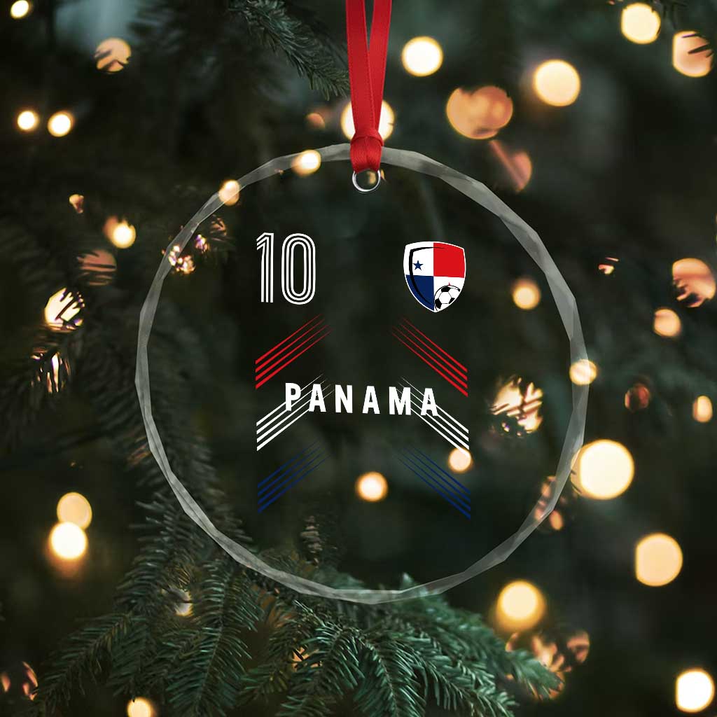 Panama Soccer Sports Graphic Number 10 Jersey Style Crystal Glass Ornament Proud Panamanian Football Fans Game Day Pride
