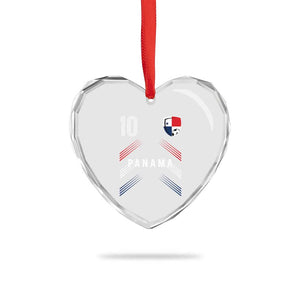 Panama Soccer Sports Graphic Number 10 Jersey Style Heart Crystal Glass Ornament Proud Panamanian Football Fans Game Day Pride