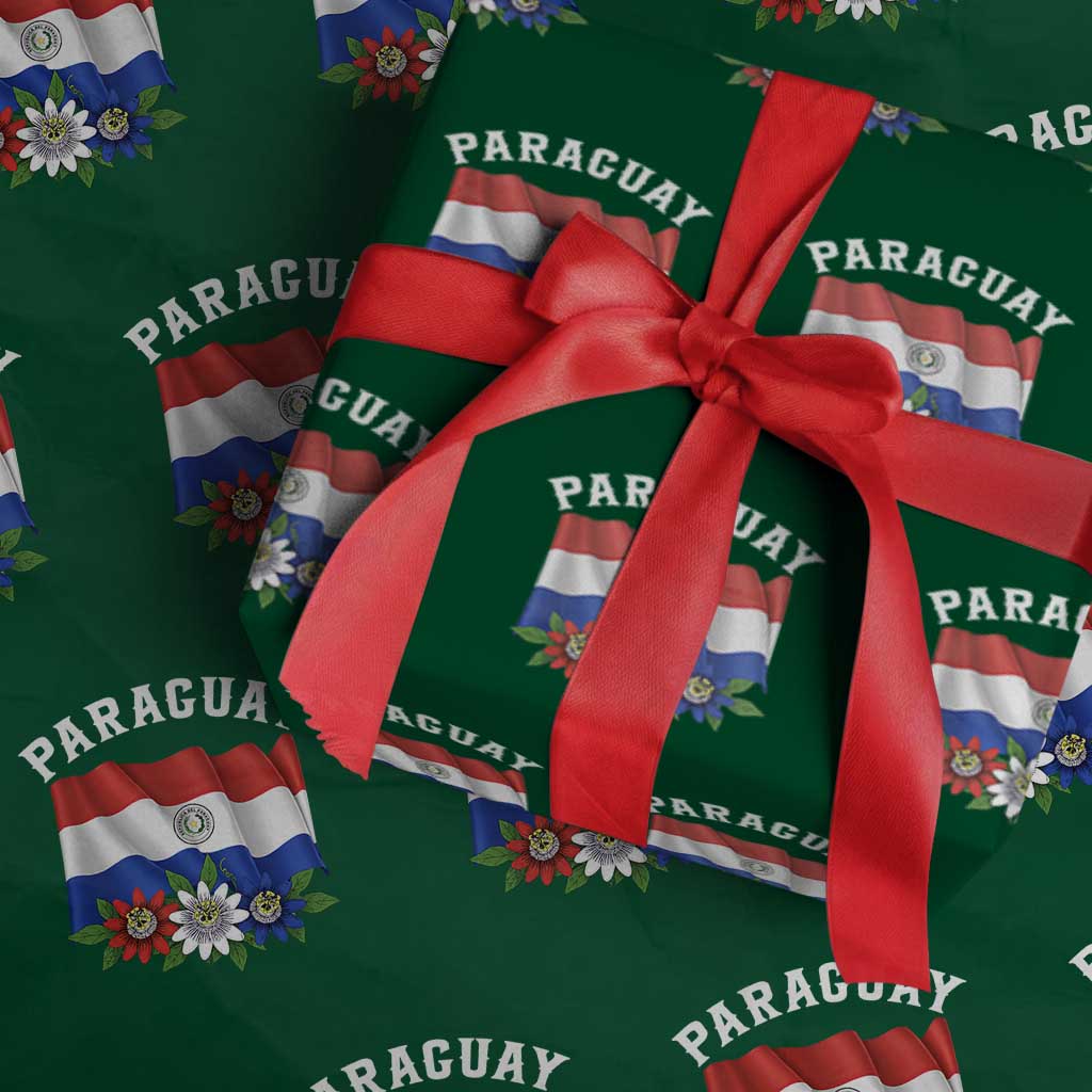 Paraguay Flag Passion Flower Mburucuya Graphic Wrapping Paper Roll Paraguaya Hispanic Latino Heritage Cultura Pride TS02 Green Print Your Wear