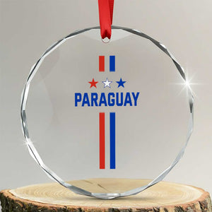 Paraguay Flag Soccer Jersey Style Graphic Crystal Glass Ornament Patriotic Paraguaya Pride Football Fans Sports Spirit
