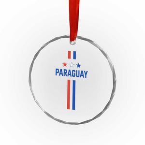 Paraguay Flag Soccer Jersey Style Graphic Crystal Glass Ornament Patriotic Paraguaya Pride Football Fans Sports Spirit