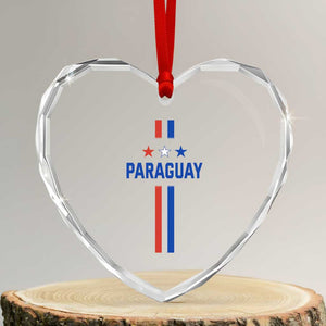 Paraguay Flag Soccer Jersey Style Graphic Heart Crystal Glass Ornament Patriotic Paraguaya Pride Football Fans Sports Spirit TS02 Transparent Glass 3'' Heart Print Your Wear