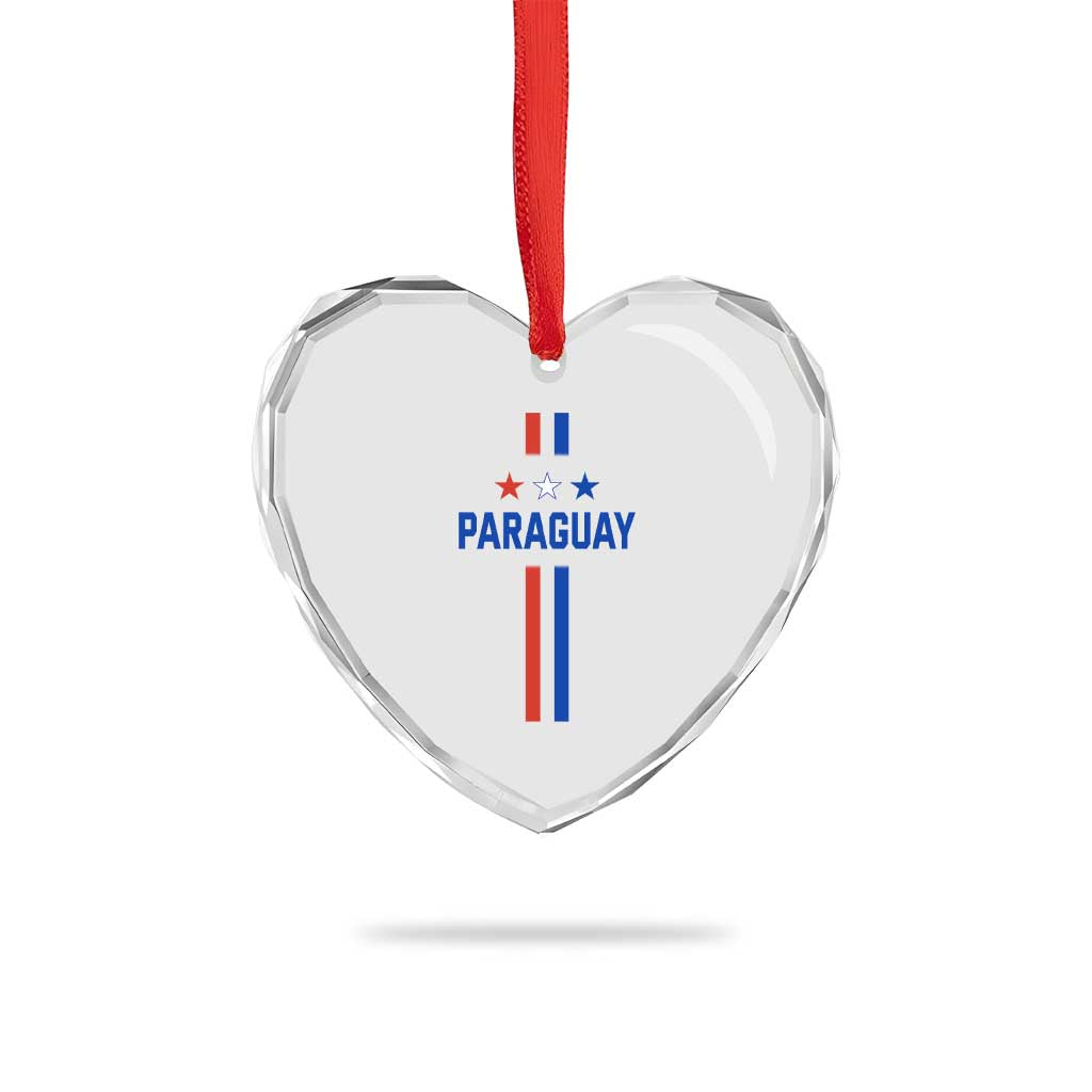 Paraguay Flag Soccer Jersey Style Graphic Heart Crystal Glass Ornament Patriotic Paraguaya Pride Football Fans Sports Spirit TS02 Print Your Wear
